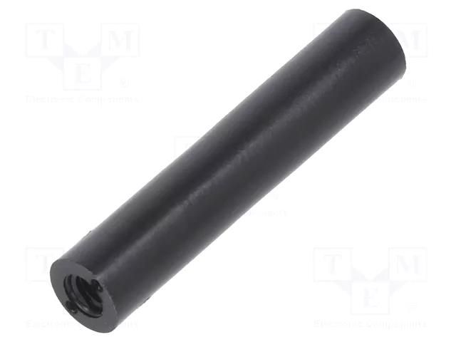 Spacer sleeve; cylindrical; polyamide; M3; L: 30mm; Øout: 6mm; black DREMEC DR185RDM3X30
