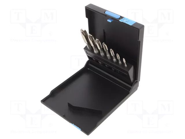 Kit: taps; plastic box; Holder: machine; 7pcs. VÖLKEL VOLKEL-47815