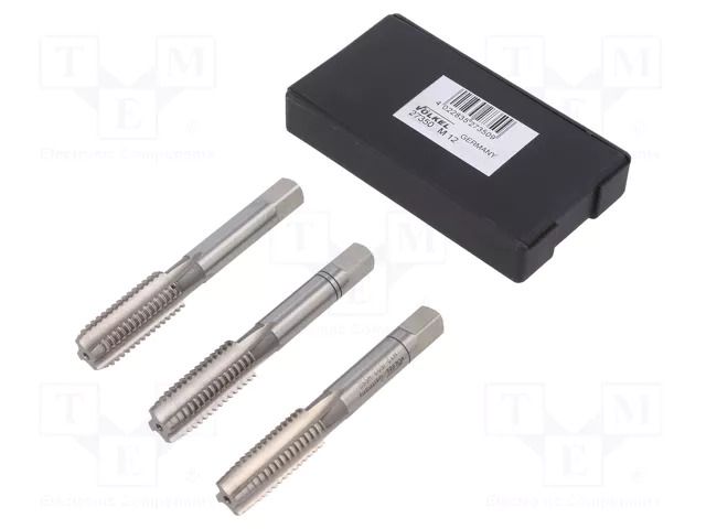 Tap; M12; 1.75; L: 75mm; Holder: hand; 7mm; 3pcs. VÖLKEL VOLKEL-27350