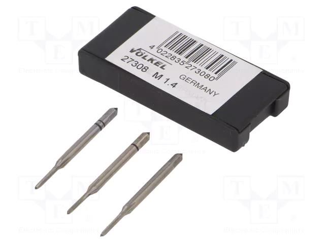 Tap; high speed steel grounded HSS-G; M1,4; 0.3; 32mm; 2,1mm VÖLKEL VOLKEL-27308