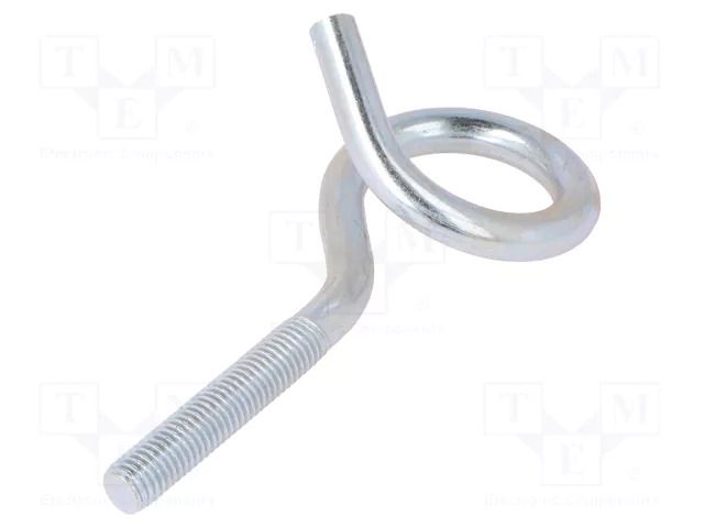 Hook; ring; steel; zinc; Thread len: 50mm; Overall len: 120mm DROMET D-HOH10120
