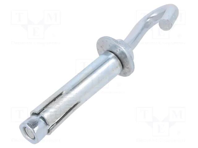 Hook; angular,with a anchor; steel; zinc; Thread len: 56mm DROMET D-ZHR.6.80