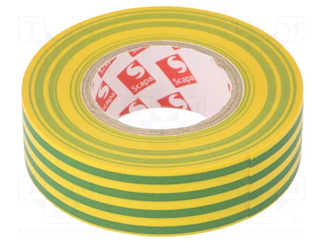 Tape: electrical insulating; W: 19mm; L: 20m; Thk: 0.13mm; PVC film SCAPA SCAPA-2702-19/20YG