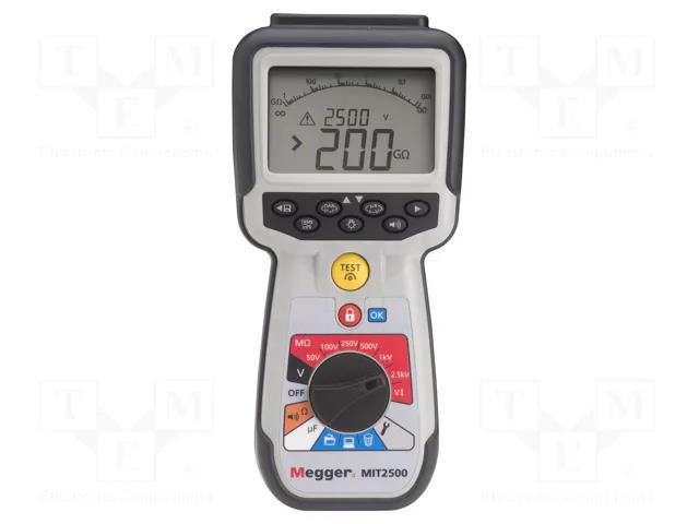 Meter: insulation resistance; LCD; R range: 0.01÷1000kΩ; IP54 MEGGER MEG-MIT2500