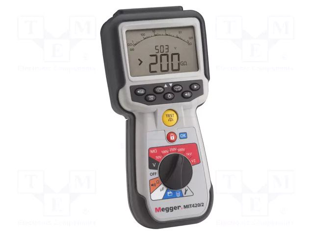 Meter: insulation resistance; LCD; R range: 0.01÷1000kΩ; 1nF÷10uF MEGGER MEG-MIT420/2