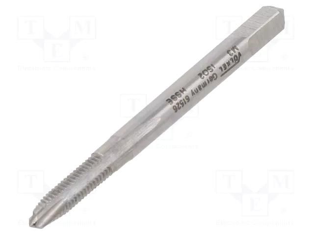 Tap; high speed steel cobalt HSS-E; M3; 0.5; 40mm; 2,7mm; ISO2/6H VÖLKEL VOLKEL-61526
