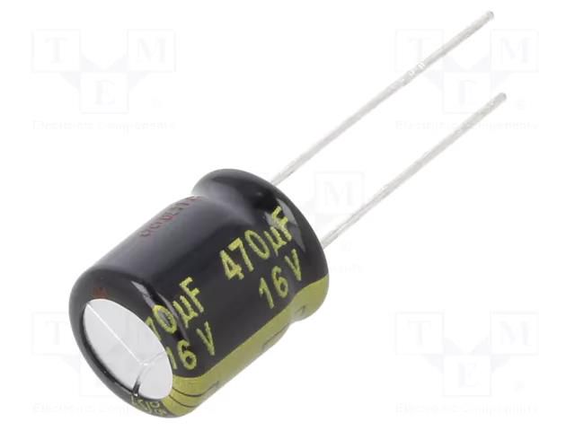 Capacitor: electrolytic; low ESR; THT; 470uF; 16VDC; Ø10x12.5mm PANASONIC EEUFM1C471