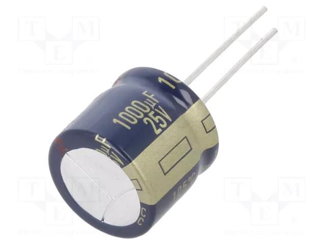Capacitor: electrolytic; low ESR; THT; 1000uF; 25VDC; Ø16x15mm PANASONIC EEUFC1E102S