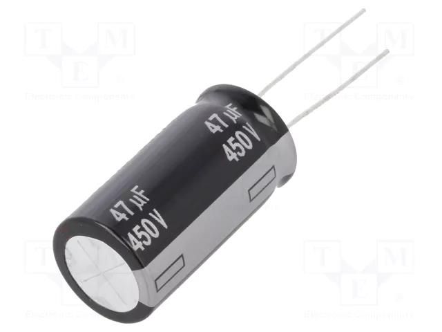 Capacitor: electrolytic; THT; 47uF; 450VDC; Ø16x31.5mm; ±20%; EE PANASONIC EEUEE2W470