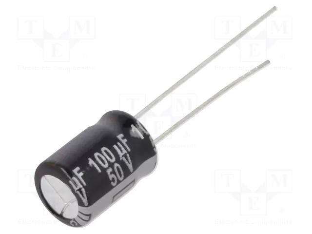 Capacitor: electrolytic; THT; 100uF; 50VDC; Ø8x11.5mm; Pitch: 3.5mm PANASONIC ECA1HHG101