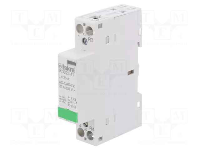 Contactor: 2-pole installation; 25A; 24VAC,24VDC; NC + NO; IKD ISKRA IKD225-11/24V