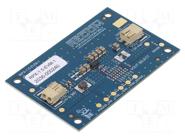 Extension module; Uin: 4÷36VDC; Uout: 800mVDC÷24VDC; Iout: 1.5A RECOM RPX-1.5-EVM-1