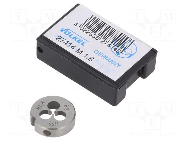 Threading die; high speed steel; M1,8; 0.35; Ø: 16mm; Thk: 5mm; 6g VÖLKEL VOLKEL-27414