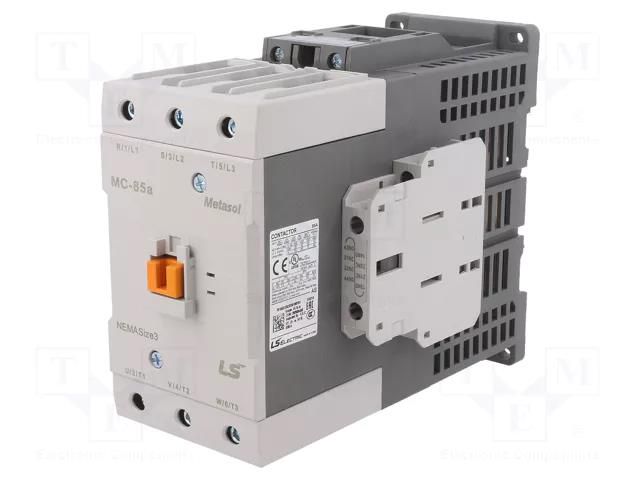 Contactor: 3-pole; NO x3; Auxiliary contacts: NO + NC; 12VDC; 85A LS ELECTRIC MC-85A-12VDC