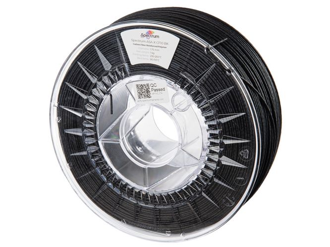 3D plastikas ASA-X + CF10 juodas 1kg Spectrum ASAX+CF10-BLA-175-1