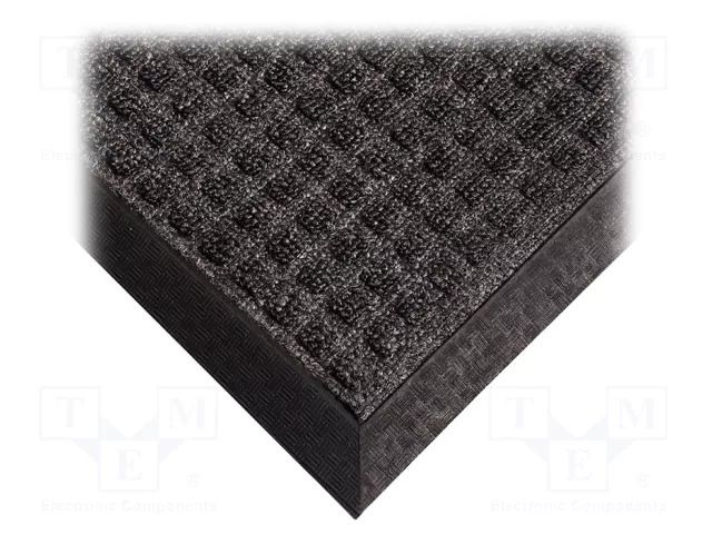 Entrance mat; Width: 0.6m; L: 0.9m; polypropylene; black; antislip COBA EUROPE COBA-WH010003