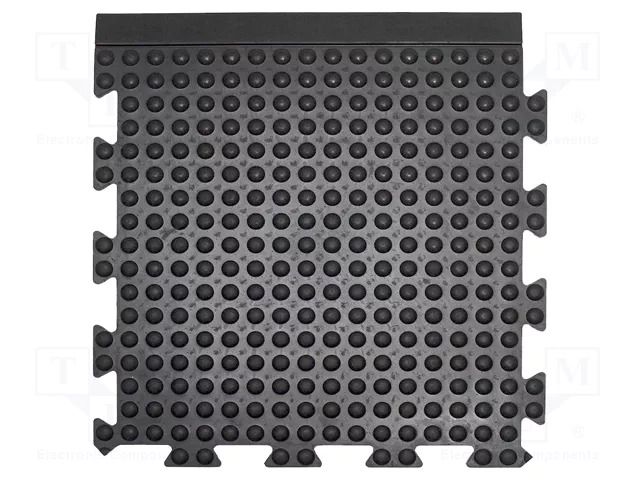 Anti fatigue mat; Width: 0.5m; L: 0.5m; rubber; black; Thk: 13.5mm COBA EUROPE COBA-BF010008