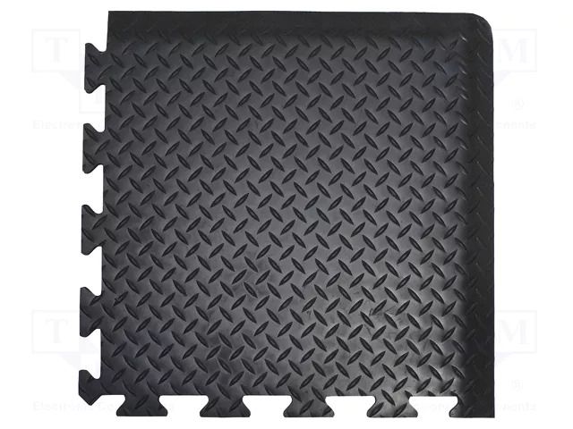 Anti fatigue mat; Width: 0.5m; L: 0.5m; foam,PVC; black; Thk: 14mm COBA EUROPE COBA-DP010010