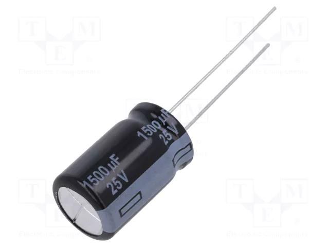 Capacitor: electrolytic; THT; 1500uF; 25VDC; Ø12.5x20mm; Pitch: 5mm PANASONIC EEUFP1E152