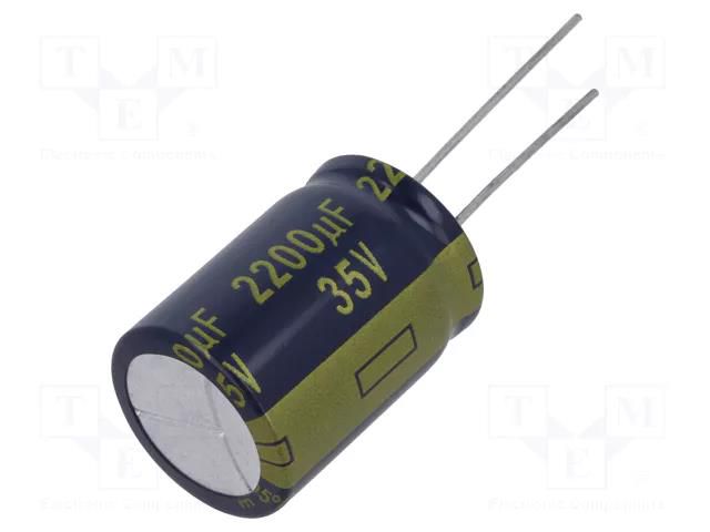 Capacitor: electrolytic; low ESR; THT; 2200uF; 35VDC; Ø18x25mm PANASONIC EEUFC1V222S