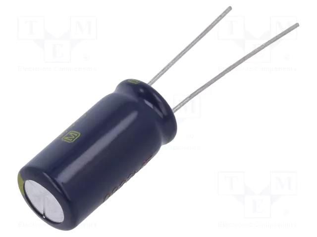 Capacitor: electrolytic; low ESR; THT; 220uF; 63VDC; Ø10x20mm; ±20% PANASONIC EEUFC1J221X