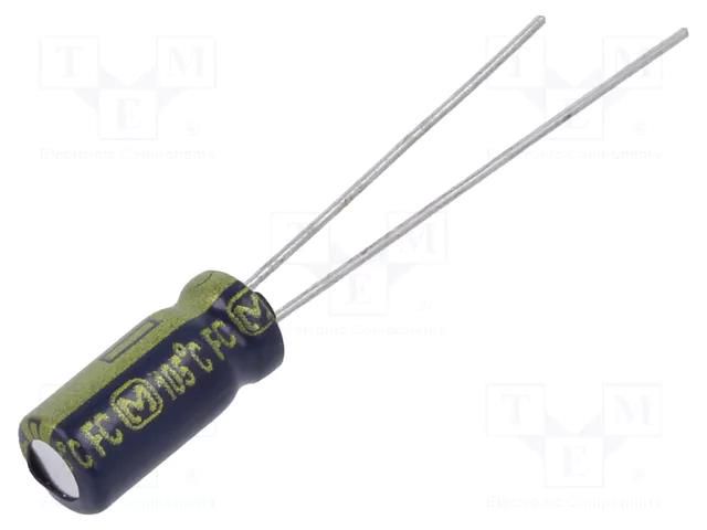Capacitor: electrolytic; low ESR; THT; 100uF; 10VDC; Ø5x11mm; ±20% PANASONIC EEUFC1A101S