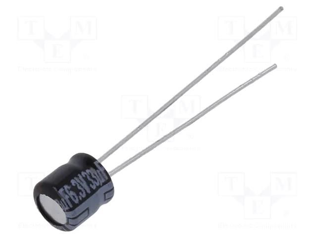 Capacitor: electrolytic; THT; 33uF; 6.3VDC; Ø5x5mm; Pitch: 2mm; ±20% PANASONIC ECEA0JKS330