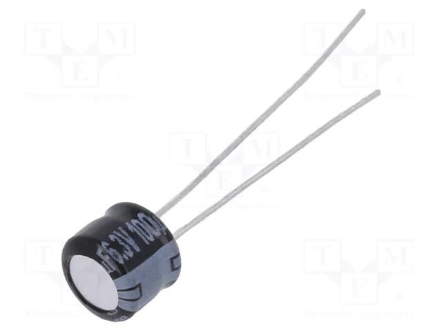 Capacitor: electrolytic; THT; 100uF; 6.3VDC; Ø6.3x5mm; Pitch: 2.5mm PANASONIC ECEA0JKS101