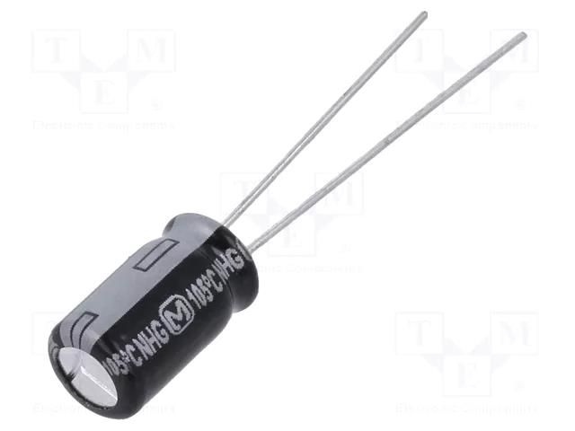 Capacitor: electrolytic; THT; 100uF; 25VDC; Ø6.3x11.2mm; ±20%; NHG PANASONIC ECA1EHG101