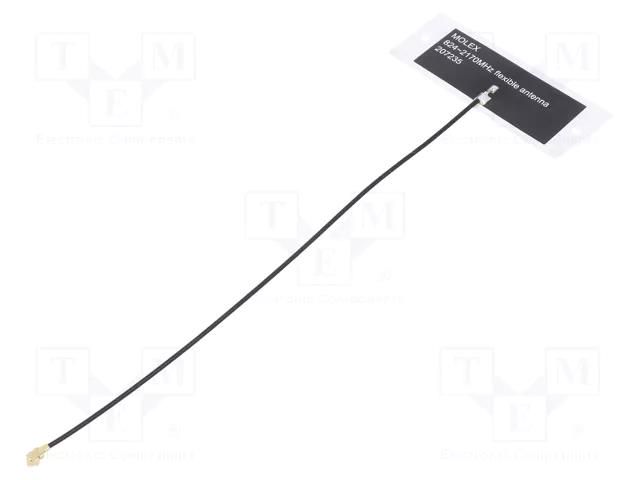 Antenna; GSM,LTE; 0dBi,3.8dBi; linear; 824÷960MHz,1.71÷2.17GHz MOLEX 2072350150