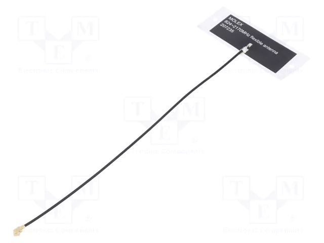 Antenna; GSM,LTE; 0dBi,3.8dBi; linear; 824÷960MHz,1.71÷2.17GHz MOLEX 2072350150