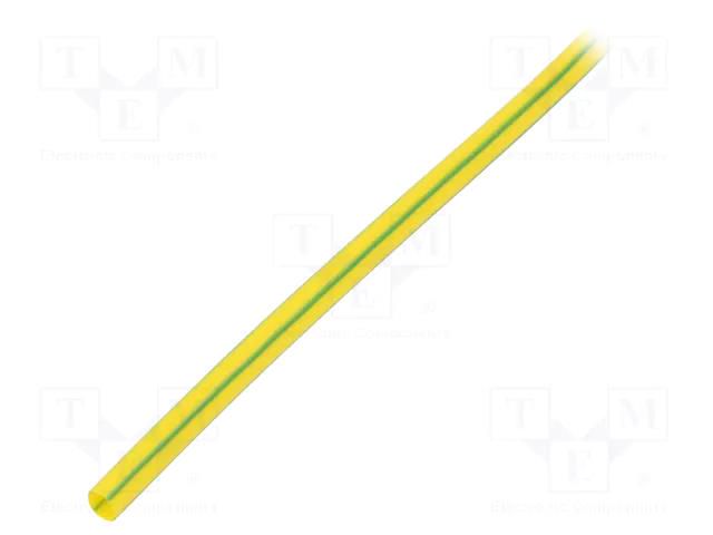 Heat shrink sleeve; glueless; 2: 1; 3.2mm; L: 1m; yellow-green RADPOL RCH1-3.2/1.6X1YG