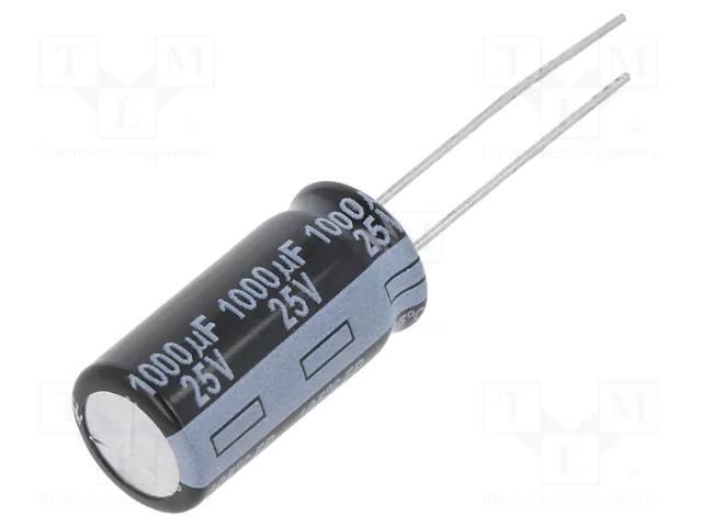 Capacitor: electrolytic; THT; 1000uF; 25VDC; Ø10x20mm; Pitch: 5mm PANASONIC EEUFP1E102B