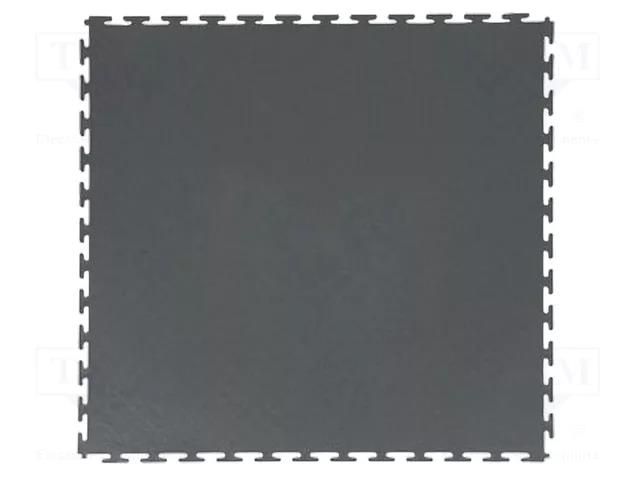 Mat: floor; antislip; ESD; grey (dark); L: 0.49m; W: 0.49m; Thk: 6.5mm STATICTEC PRT-STW41490100