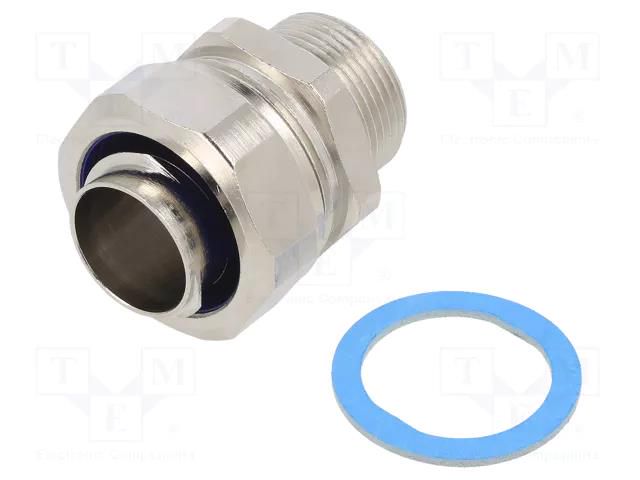 Straight terminal connector; Thread: metric,non-swivel,outside HELLERMANNTYTON PCS25-FMC-M25-NPB