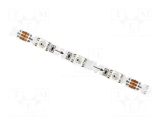 Programmable LED tape; RGB; 5050; LED/m: 48; 5mm; white PCB; IP20 IPIXEL LED S005048CA3SA1