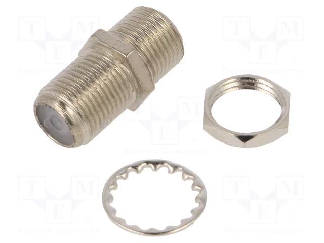 Coupler; F socket,both sides; with mounting nut,with washer ADAM TECH RF490D075HDWA13505