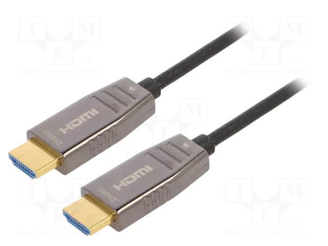 Cable; HDMI plug,both sides; 15m; black; metal DIGITUS AK-330126-150-S