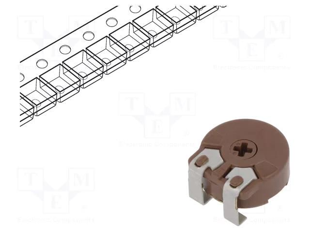 Potentiometer: mounting; single turn,horizontal; 50kΩ; 330mW; SMD PIHER PSC10KV50-503A05