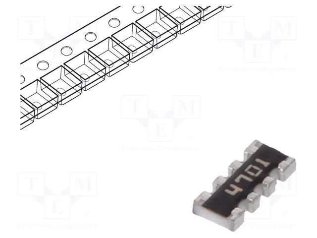 Resistor network: Y; ±1%; 4.7kΩ; No.of resistors: 4; -55÷125°C BOURNS CAY16-4701F4LF