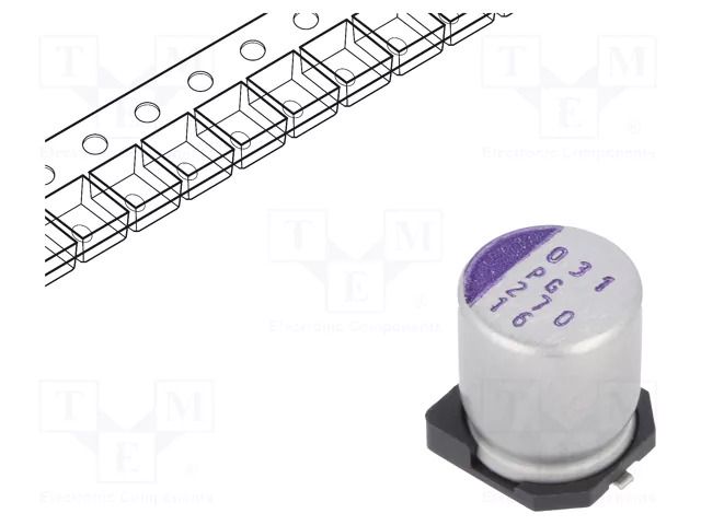 Capacitor: polymer; low ESR; 270uF; 16VDC; SMD; OS-CON SVPG; ±20% PANASONIC 16SVPG270MX