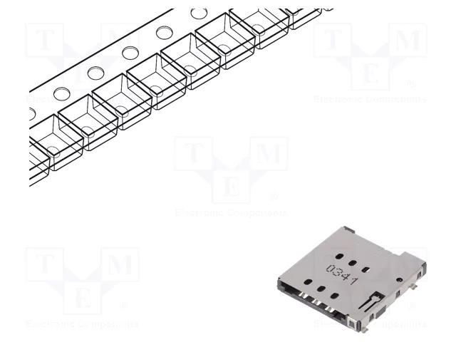 Connector: for cards; Nano SIM; without card tray,push-push; SMT ATTEND 115U-A101