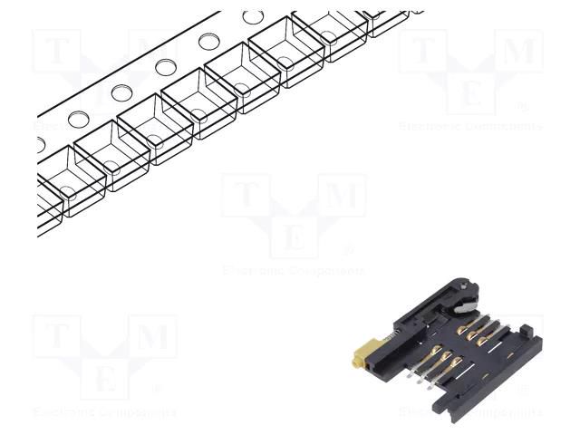 Connector: for cards; SIM; without card tray; SMT; gold-plated ATTEND 115T-AAA1