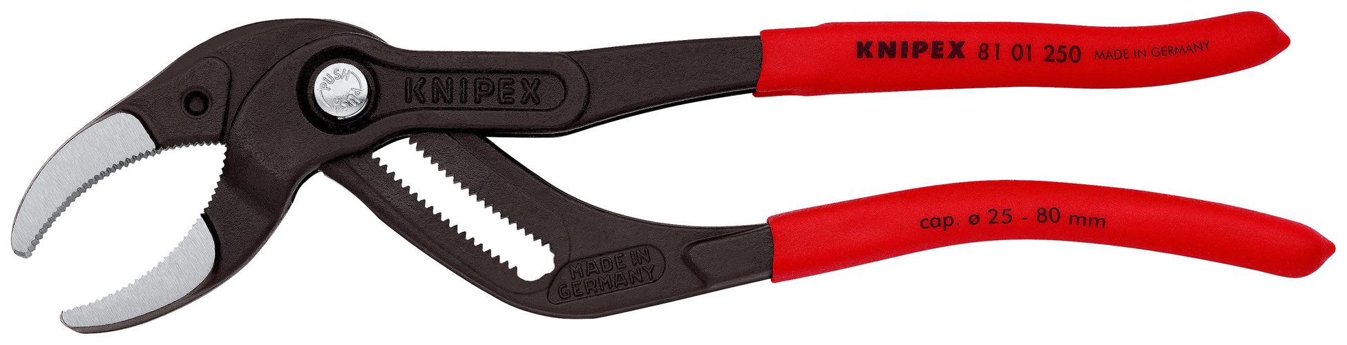 KNIPEX 81 01 250 Siphon and Connector Pliers covered with non-slip plastic black atramentized 250 mm 81 01 250 4003773078463