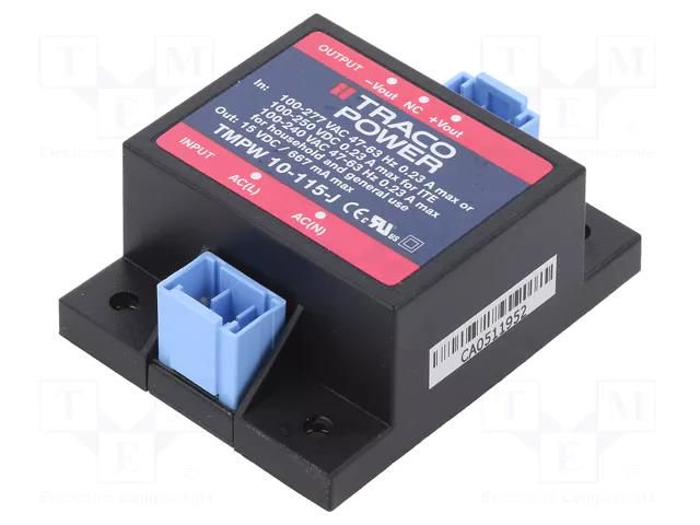 Power supply: switching; for building in; 10W; 15VDC; 677mA; TMPW TRACO POWER TMPW10-115-J