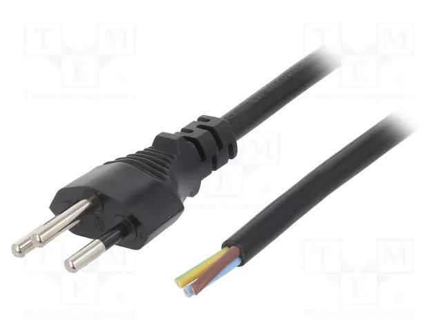 Cable; 3x1mm2; wires,SEV-1011 (J) plug; PVC; 1.8m; black; 10A; 250V LIAN DUNG SN29-3/10/1.8BK