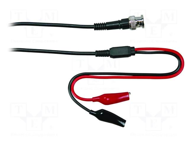 Test lead; 30VAC,60VDC; 1A; BNC plug,aligator clip x2; Len: 1m VELLEMAN VEL-TLM55