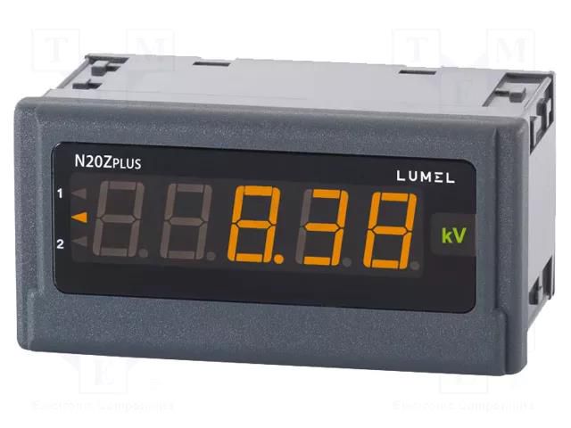 Voltmeter; digital,mounting; 1÷100V; LED; 5 digits; Char: 14mm LUMEL N20ZPLUS-110400M0