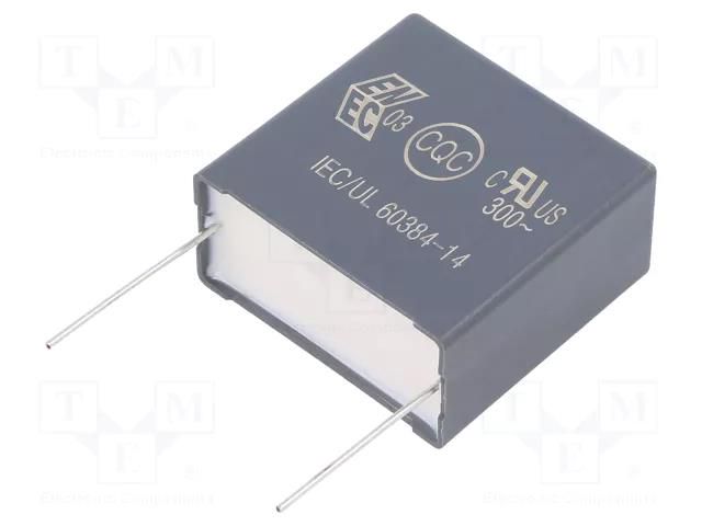 Capacitor: polypropylene; Y2; R41-T; 1uF; 41.5x40x20mm; THT; ±10% KEMET R413W410050T0K