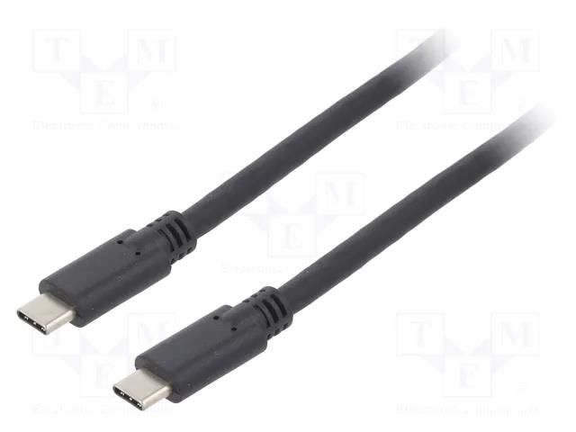 Cable; USB 3.2; USB C plug,both sides; 1m; black; Support: 4K; 60W Goobay USB.C-PD60-1.0BK